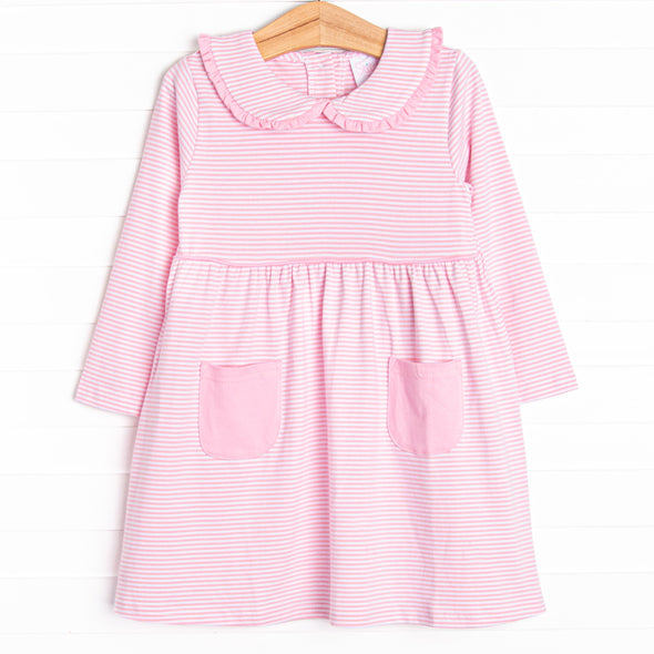 Lydia Pocket Dress, Pink Stripe