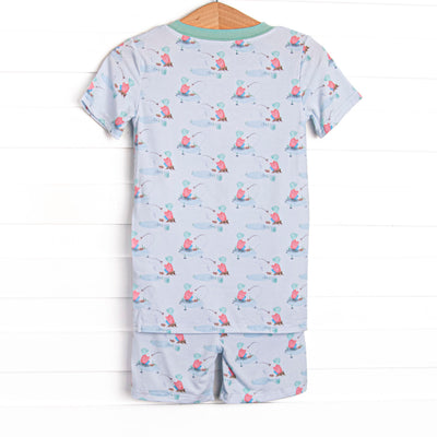 Pondside Adventure Bamboo Pajama Short Set, Blue