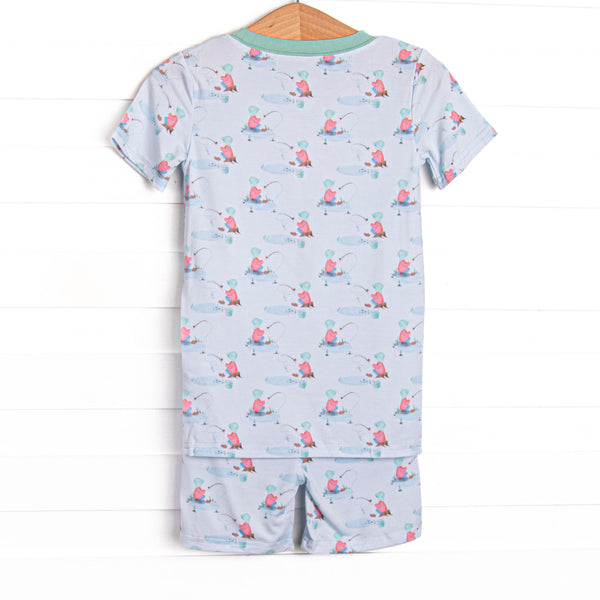Pondside Adventure Bamboo Pajama Short Set, Blue