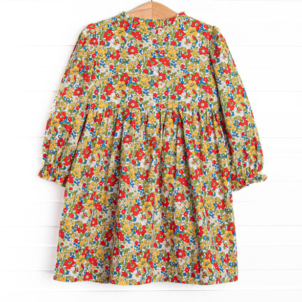 Late Summer Scarlet Smocked Dress, Red