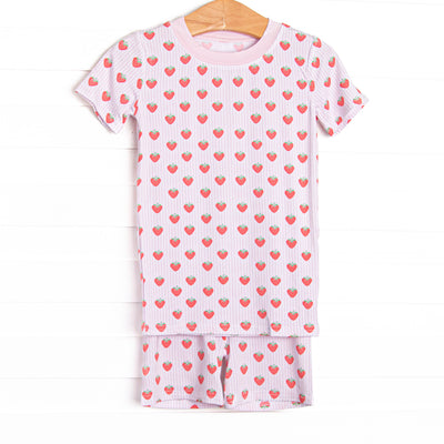 This set features&nbsp;extremely soft, stretchy bamboo viscose fabric that feels like butter and the strawberry print.