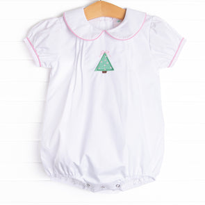 Frosted Pine Applique Bubble, White