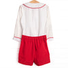 Bleu: Yuletide Tidings Embroidered Short Set, Red