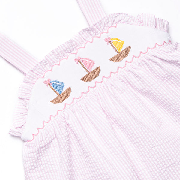 Ocean Adventure Smocked Diaper Set, Pink