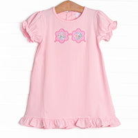 Spring Shades Applique Dress, Pink