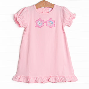 Spring Shades Applique Dress, Pink