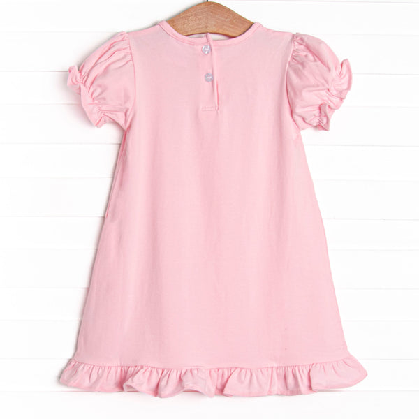 Spring Shades Applique Dress, Pink