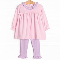 Best of Both Worlds Ruffle Legging Set, Pink