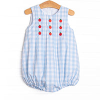 Apple Pickin' Embroidered Bubble, Blue