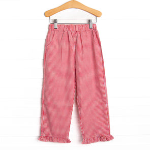 Ally Ruffle Pant, Red Gingham