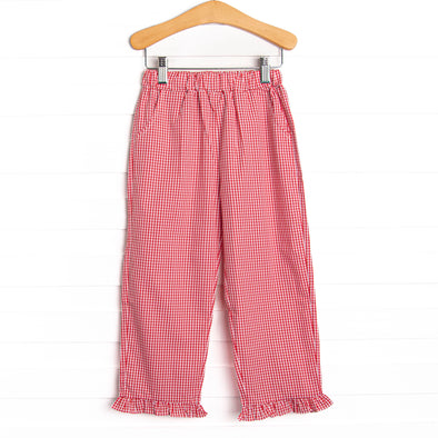 Ally Ruffle Pant, Red Gingham