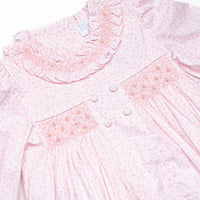 Bleu: Merritt Smocked Long Sleeve Dress, Pink