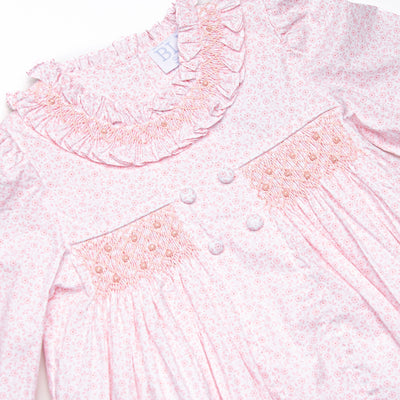 Bleu: Merritt Smocked Long Sleeve Dress, Pink