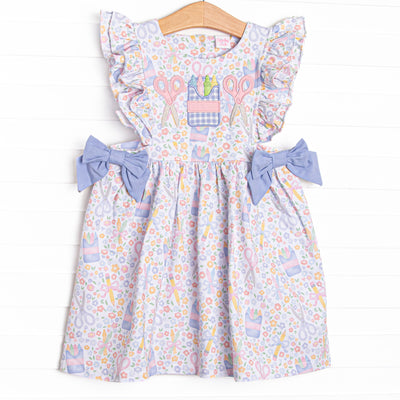 Carnation Crafts Applique Side Tie Dress, Purple