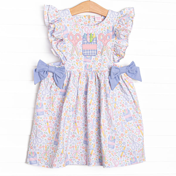 Carnation Crafts Applique Side Tie Dress, Purple