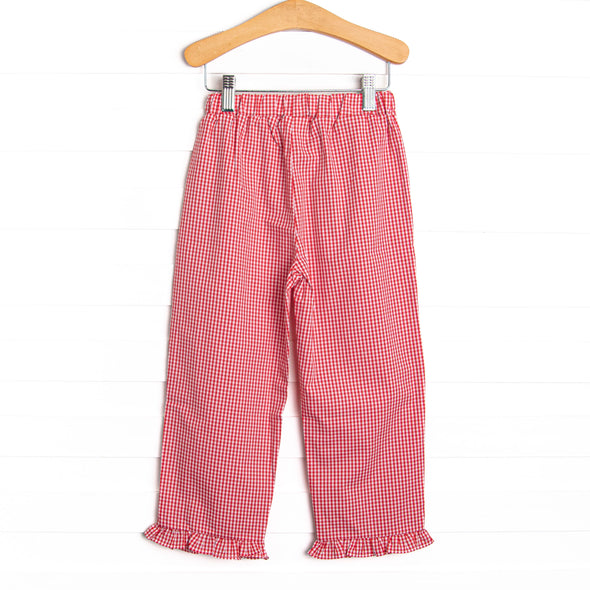Ally Ruffle Pant, Red Gingham