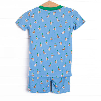 Little Mallard Meadow Bamboo Boy Pajama Short Set, Blue