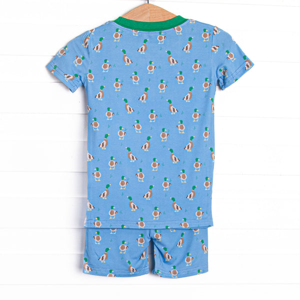 Little Mallard Meadow Bamboo Boy Pajama Short Set, Blue
