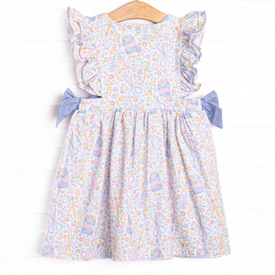 Carnation Crafts Applique Side Tie Dress, Purple