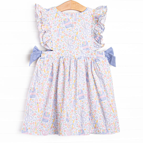 Carnation Crafts Applique Side Tie Dress, Purple