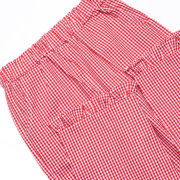 Ally Ruffle Pant, Red Gingham