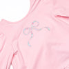 Rosebud Bow Applique Diaper Set, Pink
