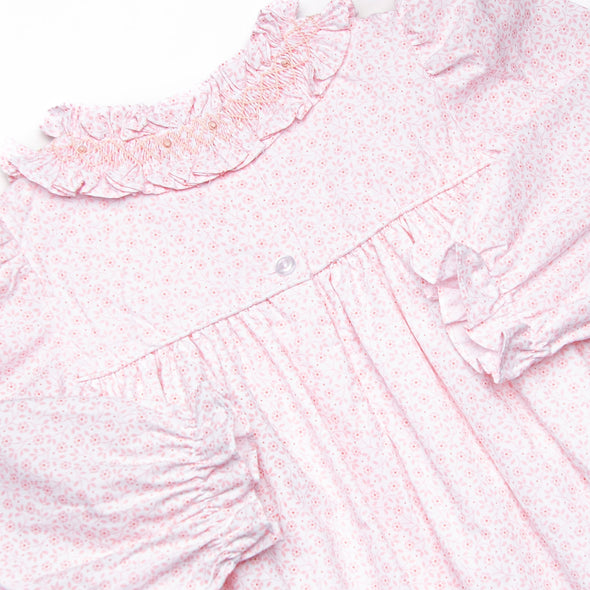 Bleu: Merritt Smocked Long Sleeve Bubble, Pink