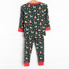 Puppies and Presents Bamboo Pajama Set, Green