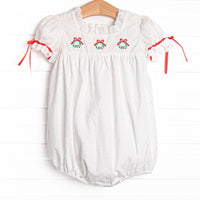 Bleu: Yuletide Tidings Embroidered Bubble, White
