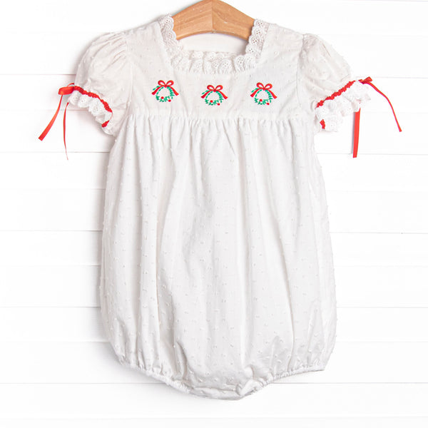 Bleu: Yuletide Tidings Embroidered Bubble, White