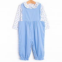 Berry Blue Buds Romper Set, Blue