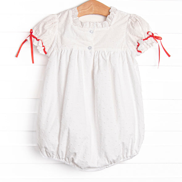 Bleu: Yuletide Tidings Embroidered Bubble, White