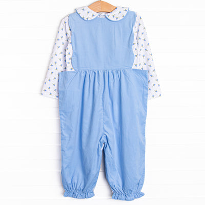 Berry Blue Buds Romper Set, Blue