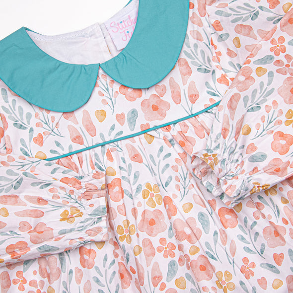 Wildflower Watercolors Dress, Blue