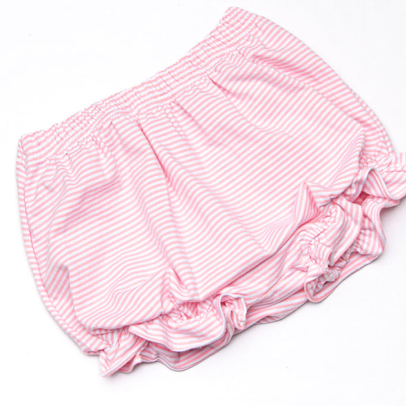 Rosebud Bow Applique Diaper Set, Pink