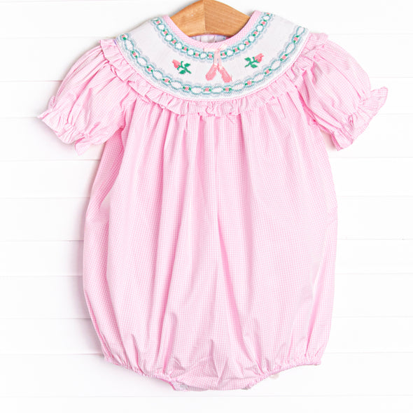 On Pointe Smocked Bubble, Pink