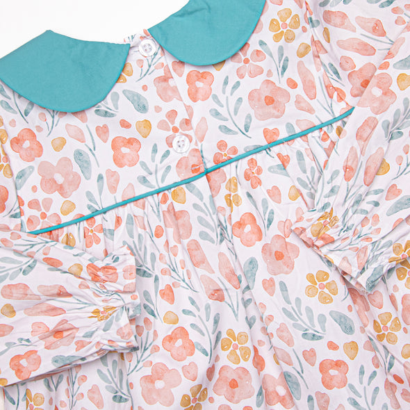 Wildflower Watercolors Dress, Blue