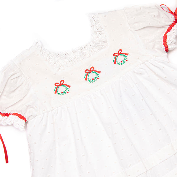 Bleu: Yuletide Tidings Embroidered Pant Set, Red