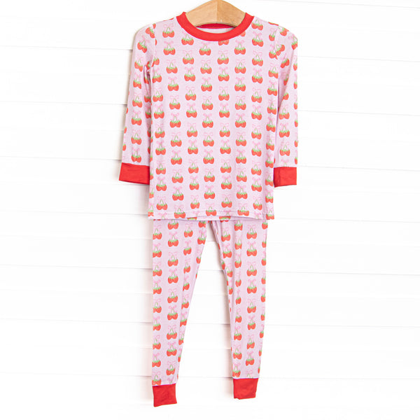 Strawberry Bundles Bamboo Pajama Set, Pink