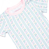 Stems and Stripes Bamboo Pajama Short Set, Green