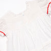 Bleu: Yuletide Tidings Embroidered Dress, White