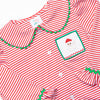 Smocked Santa Ruffle Lounge Set, Red Stripe