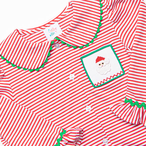 Smocked Santa Ruffle Lounge Set, Red Stripe – Stitchy Fish