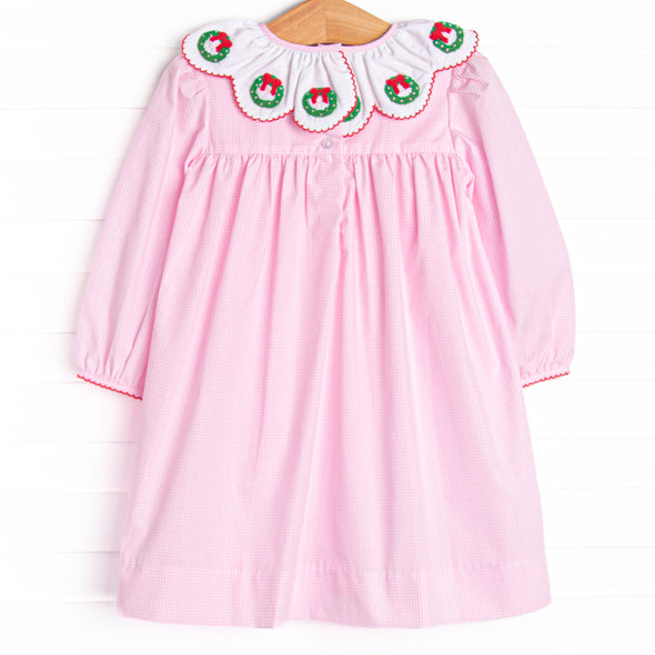 Adorned and Decorated Embroidered Dress, Pink