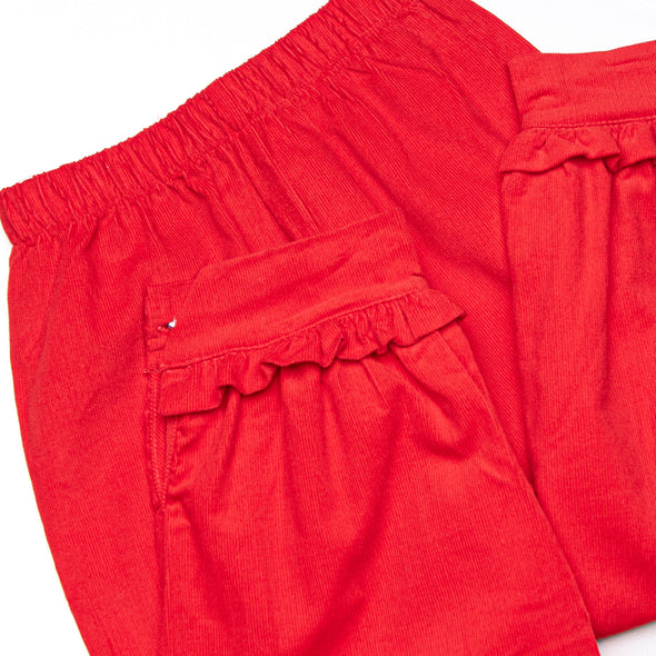 Bleu: Yuletide Tidings Embroidered Pant Set, Red