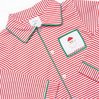 Smocked Santa Lounge Set, Red Stripe