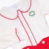 Bleu: Yuletide Tidings Embroidered Short Set, Red
