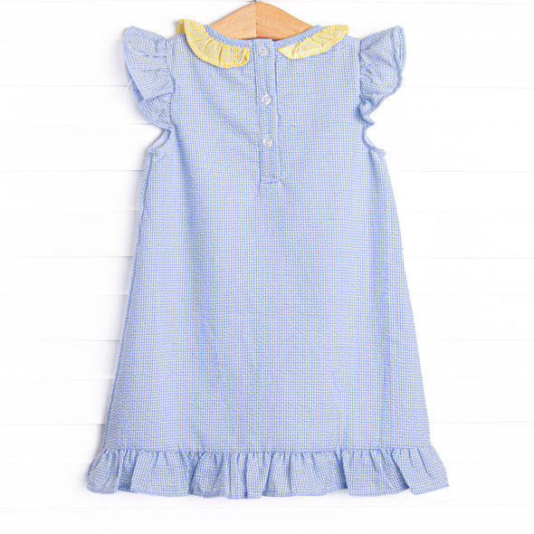 Sprout Up Spring Applique Dress, Blue
