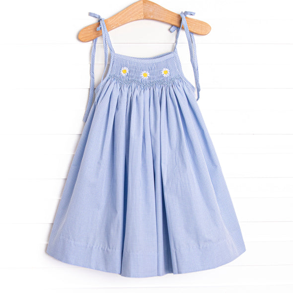 Darling Daisies Smocked Dress, Blue