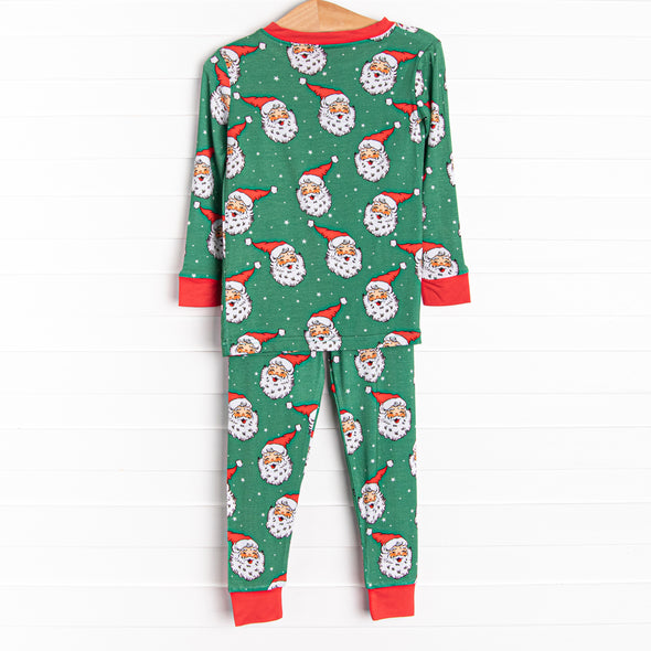 White Christmas Bamboo Pajama Set, Green